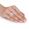 Thumbnail Image 1 of 0.19 CT. T.W. Composite Diamond Cushion Frame Vintage-Style Bridal Set in Sterling Silver