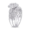 Thumbnail Image 3 of 0.19 CT. T.W. Composite Diamond Cushion Frame Vintage-Style Bridal Set in Sterling Silver