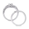 Thumbnail Image 4 of 0.19 CT. T.W. Diamond Bypass Frame Vintage-Style Bridal Set in Sterling Silver