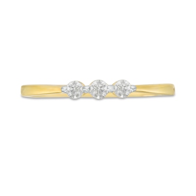 0.115 CT. T.W. Diamond Three Stone Promise Ring in 14K Gold