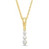 Thumbnail Image 1 of 0.085 CT. T.W. Diamond Linear Three Stone Pendant in 14K Gold