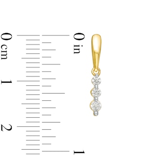0.145 CT. T.W. Diamond Three Stone Drop Earrings in 14K Gold