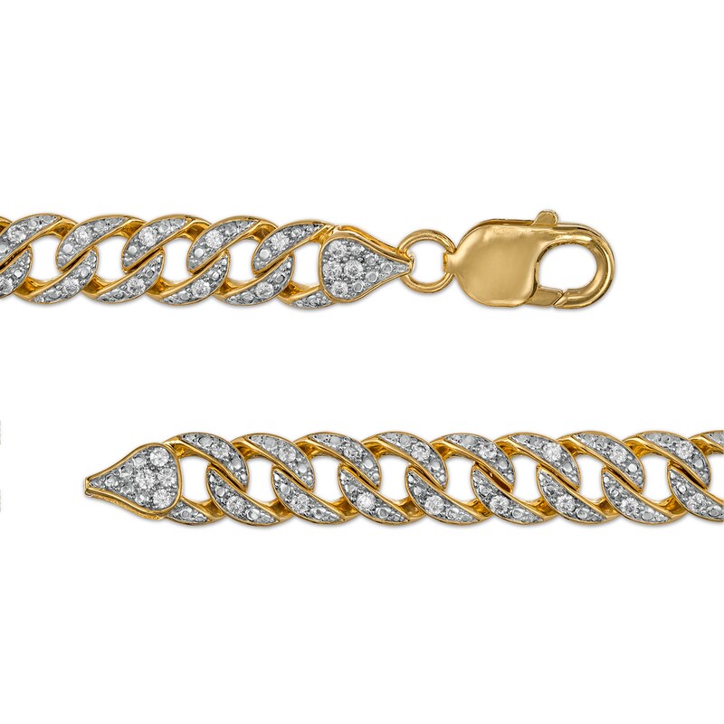 Main Image 3 of Men's 6.00 CT. T.W. Diamond Cuban Link Chain Necklace in 10K Gold - 22"