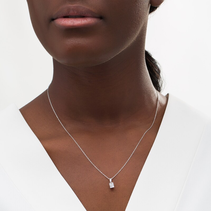 0.145 CT. T.W. Diamond Square Pendant in 14K White Gold|Peoples Jewellers