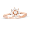 Thumbnail Image 0 of 0.18 CT. T.W. Composite Diamond Flower Promise Ring in 14K Rose Gold