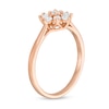 Thumbnail Image 2 of 0.18 CT. T.W. Composite Diamond Flower Promise Ring in 14K Rose Gold