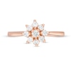 Thumbnail Image 3 of 0.18 CT. T.W. Composite Diamond Flower Promise Ring in 14K Rose Gold