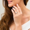 Thumbnail Image 1 of 0.25 CT. T.W. Diamond Past Present Future® Cushion Frame Split Shank Engagement Ring in 10K White Gold