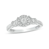 Thumbnail Image 1 of 0.25 CT. T.W. Diamond Past Present Future® Frame Collar Engagement Ring in 10K White Gold
