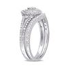 Thumbnail Image 3 of 0.23 CT. T.W. Composite Pear Diamond Frame Vintage-Style Bridal Set in Sterling Silver