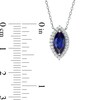 Marquise Lab-Created Blue and White Sapphire Frame Necklace and Stud Earrings Set in Sterling Silver