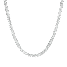 1.98 CT. T.W. Diamond Duos Cascading Tennis-Style Necklace in Sterling Silver - 24&quot;