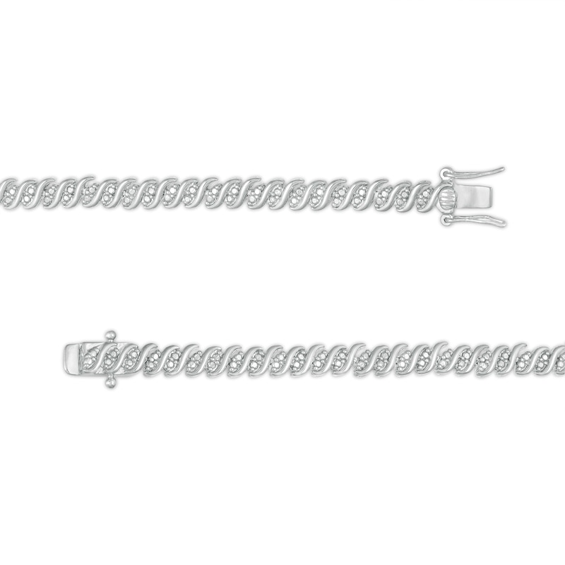 Main Image 3 of 1.98 CT. T.W. Diamond Duos Cascading Tennis-Style Necklace in Sterling Silver - 24"