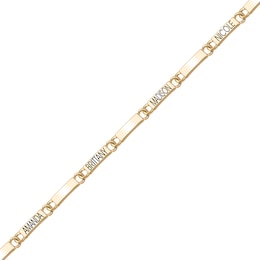 Mother's Engravable Link Family Bracelet (1-12 Lines) - 7.25"