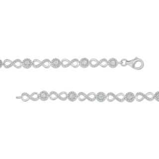 Diamond Accent Infinity Link Bracelet in Sterling Silver - 7.5"