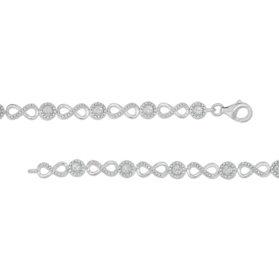 Diamond Accent Infinity Link Bracelet in Sterling Silver - 7.5"