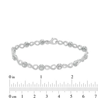 Diamond Accent Infinity Link Bracelet in Sterling Silver - 7.5"