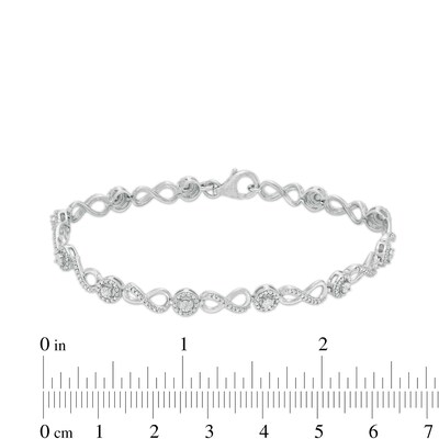 Diamond Accent Infinity Link Bracelet in Sterling Silver - 7.5"