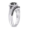 Thumbnail Image 3 of 1.46 CT. T.W. Black and White Diamond Cushion Frame Bridal Set in 10K White Gold