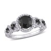 Thumbnail Image 1 of 1.95 CT. T.W. Enhanced Black and White Diamond Frame Five Stone Engagement Ring in 10K White Gold