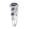 Thumbnail Image 3 of 1.95 CT. T.W. Enhanced Black and White Diamond Frame Five Stone Engagement Ring in 10K White Gold