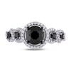 Thumbnail Image 4 of 1.95 CT. T.W. Enhanced Black and White Diamond Frame Five Stone Engagement Ring in 10K White Gold