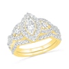 Thumbnail Image 1 of 1.45 CT. T.W. Marquise Diamond Frame Vintage-Style Bridal Set in 10K Gold