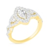 Thumbnail Image 3 of 1.45 CT. T.W. Marquise Diamond Frame Vintage-Style Bridal Set in 10K Gold