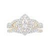 Thumbnail Image 4 of 1.45 CT. T.W. Marquise Diamond Frame Vintage-Style Bridal Set in 10K Gold
