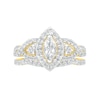 Thumbnail Image 3 of 1.45 CT. T.W. Marquise Diamond Frame Vintage-Style Bridal Set in 10K Gold