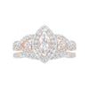Thumbnail Image 4 of 1.45 CT. T.W. Marquise Diamond Frame Vintage-Style Bridal Set in 10K Rose Gold