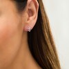 Thumbnail Image 2 of Child's Vera Wang Love Collection White Topaz Cross Stud Earrings in Sterling Silver