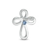 Thumbnail Image 2 of Child's Vera Wang Love Collection White Topaz Cross Stud Earrings in Sterling Silver