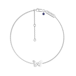Child's Vera Wang Love Collection White Topaz Butterfly Bracelet in Sterling Silver -6.0"