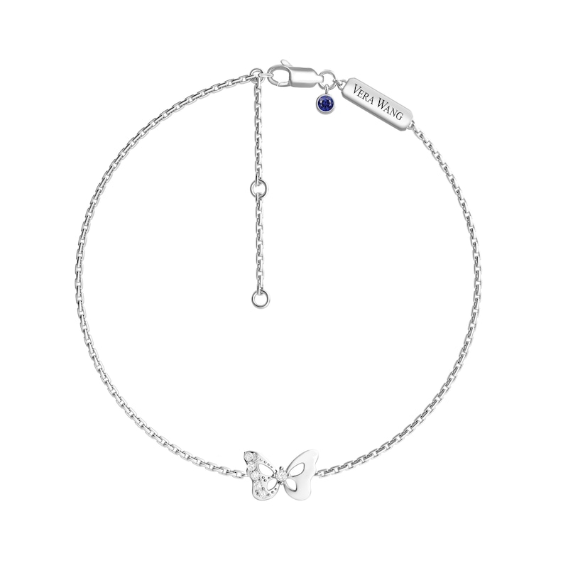 Child's Vera Wang Love Collection White Topaz Butterfly Bracelet in Sterling Silver -6.0"