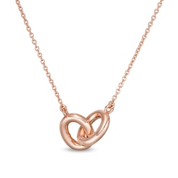 Vera Wang Love Collection Wedding Party Gifts Interlocking Circles Necklace in 14K Rose Gold Vermeil