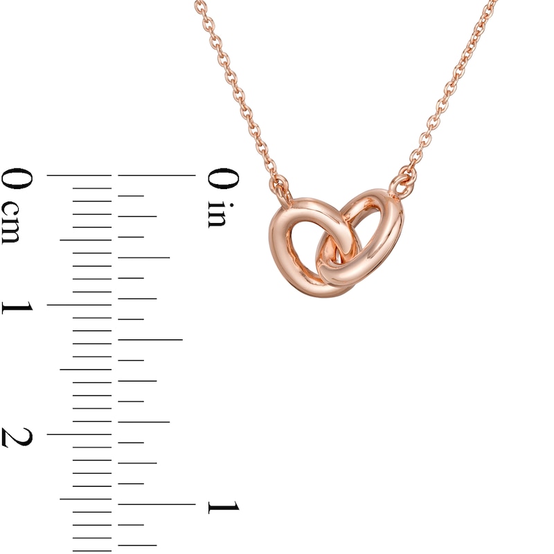 Vera Wang Love Collection Wedding Party Gifts Interlocking Circles Necklace in 14K Rose Gold Vermeil