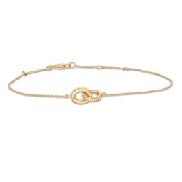 Vera Wang Love Collection Wedding Party Gifts Interlocking Circles Bracelet in 14K Gold Vermeil - 7.5&quot;
