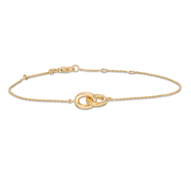 Main Image 1 of Vera Wang Love Collection Wedding Party Gifts Interlocking Circles Bracelet in 14K Gold Vermeil - 7.5"