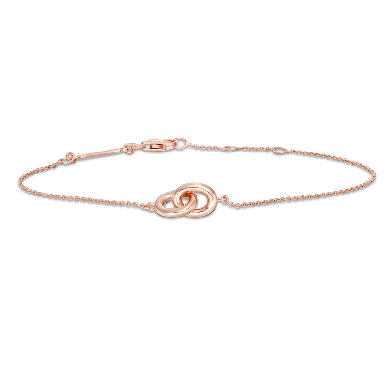 Main Image 1 of Vera Wang Love Collection Wedding Party Gifts Interlocking Circles Bracelet in 14K Rose Gold Vermeil - 7.5"