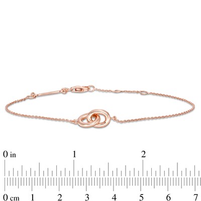 Vera Wang Love Collection Wedding Party Gifts Interlocking Circles Bracelet in 14K Rose Gold Vermeil - 7.5"