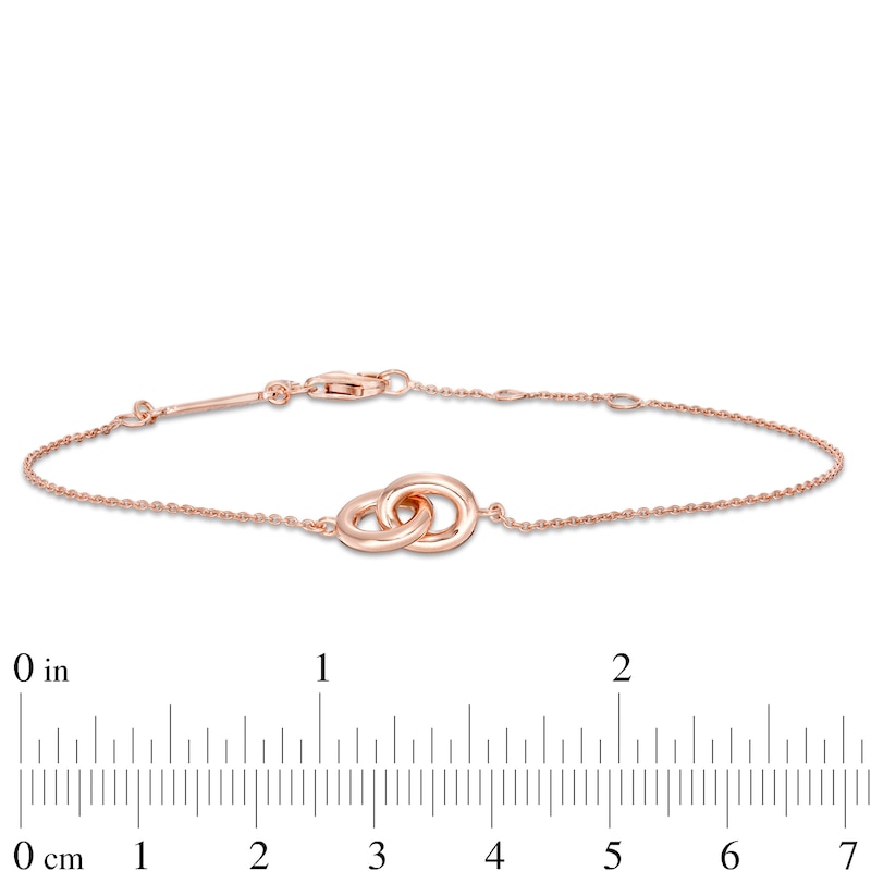 Main Image 4 of Vera Wang Love Collection Wedding Party Gifts Interlocking Circles Bracelet in 14K Rose Gold Vermeil - 7.5"