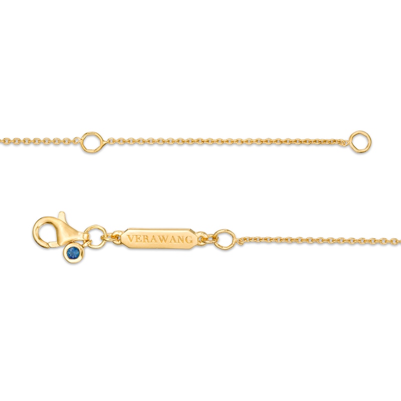 Main Image 3 of Vera Wang Love Collection 0.16 CT. T.W. Diamond Wedding Party Gifts Interlocking Circles Necklace in 14K Gold