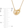 Thumbnail Image 4 of Vera Wang Love Collection 0.16 CT. T.W. Diamond Wedding Party Gifts Interlocking Circles Necklace in 14K Gold