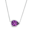Thumbnail Image 0 of Vera Wang Love Collection Sideways Amethyst Wedding Party Gifts Necklace in Sterling Silver