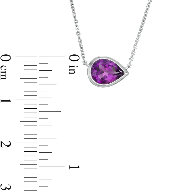 Vera Wang Love Collection Sideways Amethyst Wedding Party Gifts Necklace in Sterling Silver|Peoples Jewellers