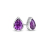 Thumbnail Image 1 of Vera Wang Love Collection Pear-Shaped Amethyst Wedding Party Gifts Stud Earrings in Sterling Silver