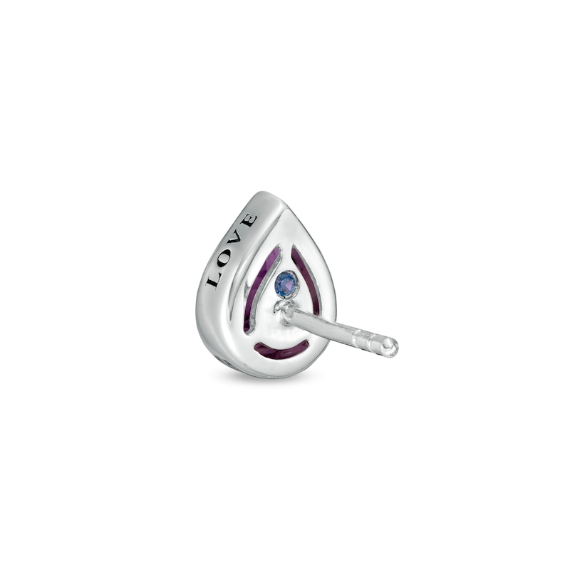 Main Image 3 of Vera Wang Love Collection Pear-Shaped Amethyst Wedding Party Gifts Stud Earrings in Sterling Silver