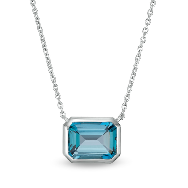 Vera Wang Love Collection Sideways London Blue Topaz Wedding Party Gifts Necklace in Sterling Silver|Peoples Jewellers