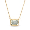 Thumbnail Image 1 of Vera Wang Love Collection Sideways Prasiolite Wedding Party Gifts Necklace in 14K Gold Vermeil